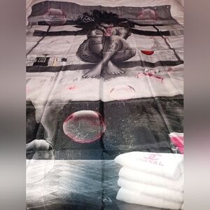 Shower Curtain With A Strong Women Stating Motivational Words. 54x72. NWOT